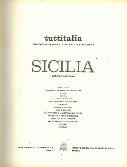 Sicilia. Volume II° - copertina