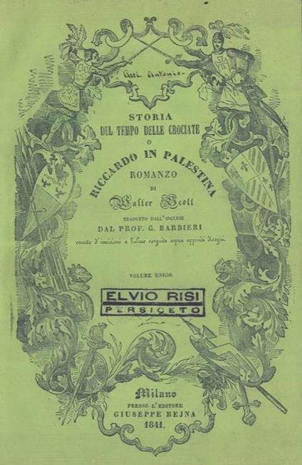 Storia del tempo delle crociate o Riccardo in Palestina - Walter Scott - copertina