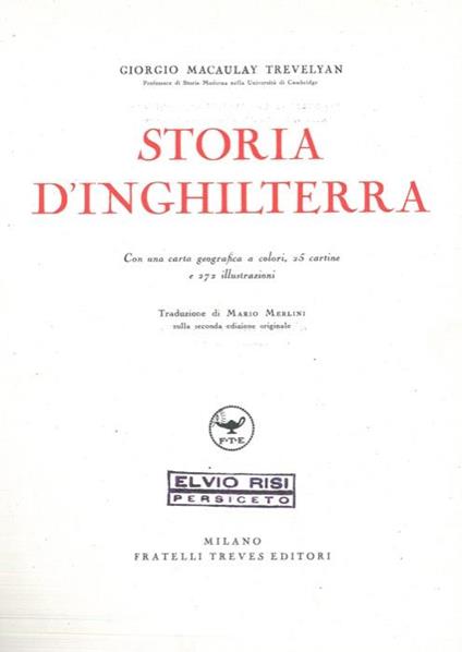 Storia d'Inghilterra - copertina