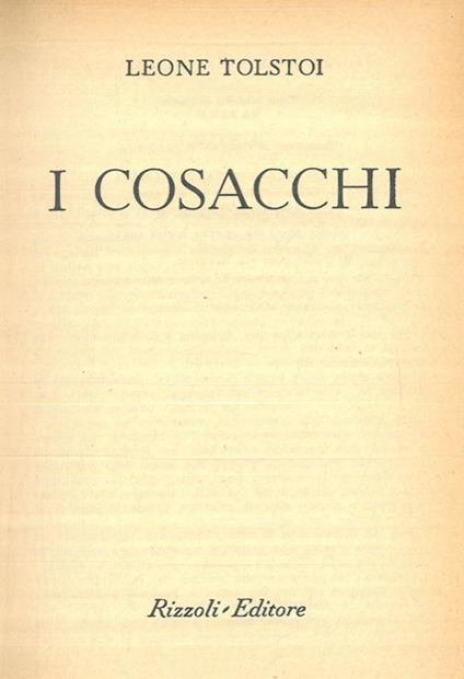I Cosacchi - Lev Tolstoj - copertina