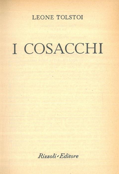 I Cosacchi - Lev Tolstoj - copertina