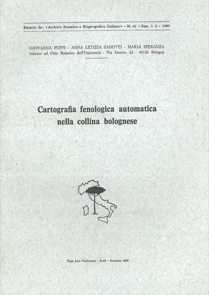 Cartografia fenologica automatica nella collina bolognese - Giovanna Puppi - copertina