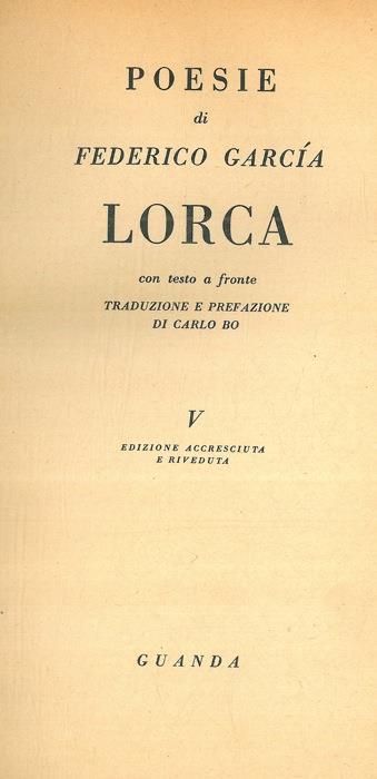 Poesie. Con testo a fronte - Federico García Lorca - copertina
