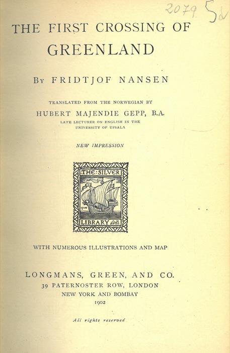 The first crossing of Greenland - Fridtjof Nansen - copertina