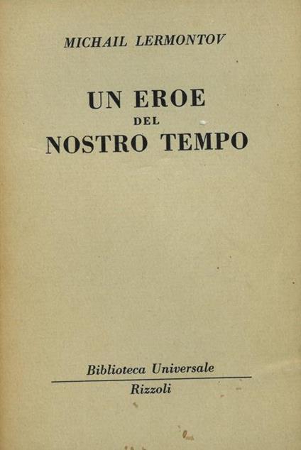 Un eroe del nostro tempo - Michail Jur'evi Lermontov - copertina