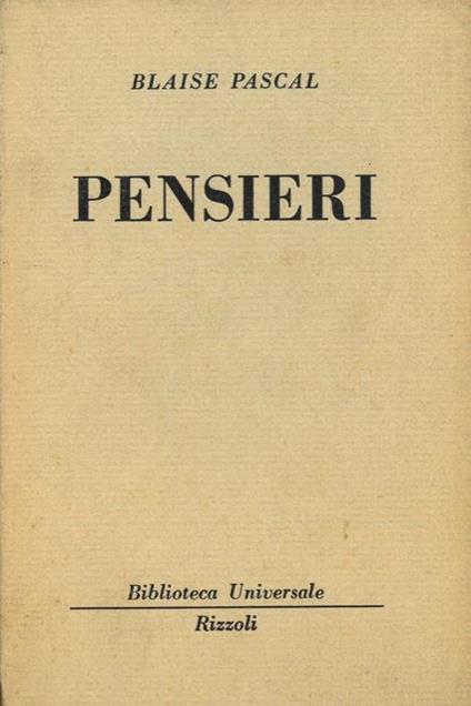Pensieri - Blaise Pascal - copertina