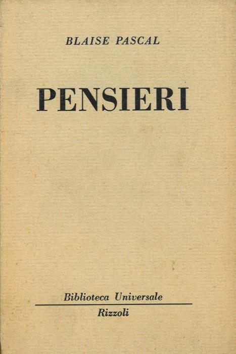 Pensieri - Blaise Pascal - copertina