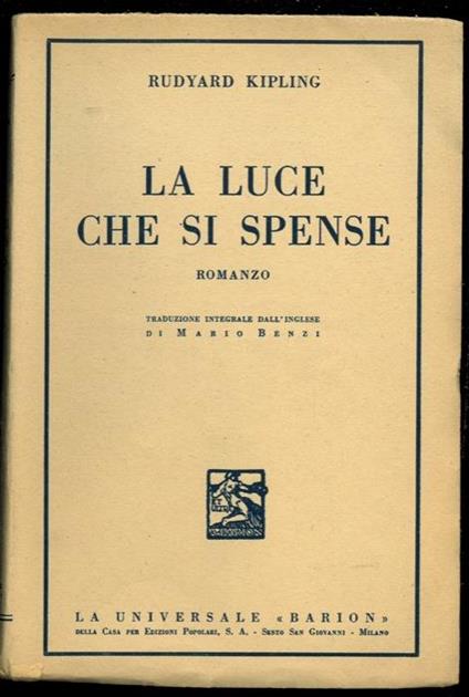 La luce che si spense - Rudyard Kipling - copertina