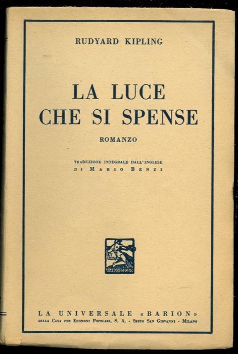 La luce che si spense - Rudyard Kipling - copertina