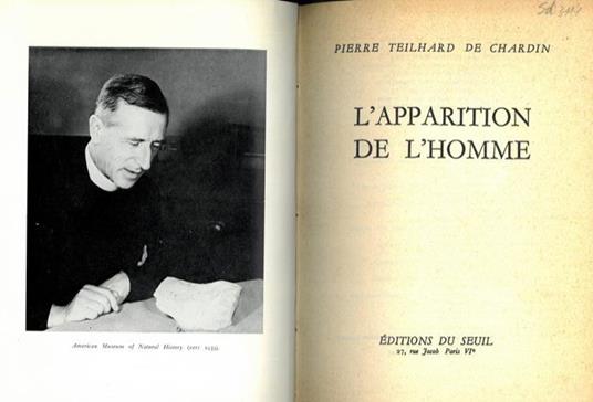 L' apparition de l'homme - Pierre Teilhard de Chardin - copertina