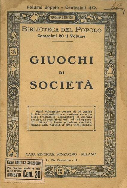 Giuochi di società - copertina