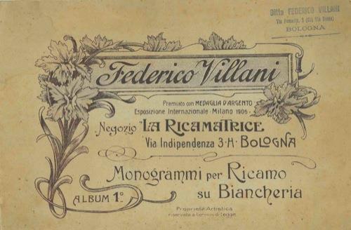 Monogrammi per ricamo su biancheria. Negozio \La ricamatrice\". Album n¡ 1" - copertina