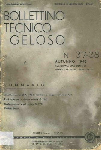 Bollettino tecnico Geloso n¡ 37/38 - copertina