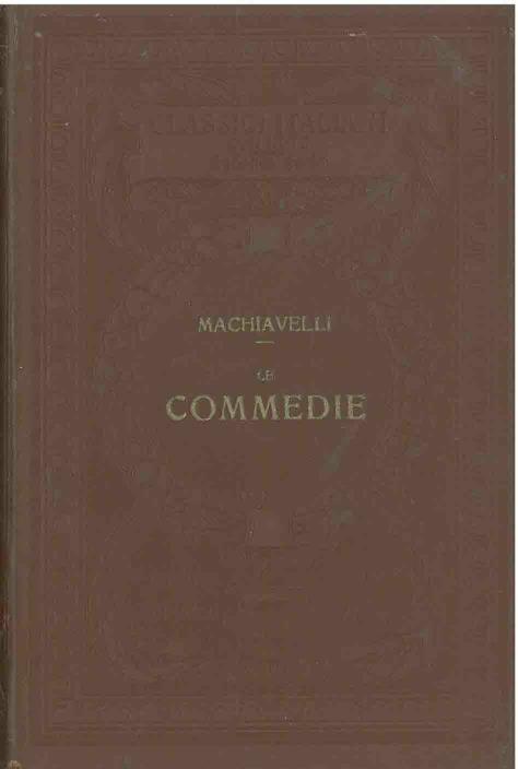 Le commedie - Niccolò Machiavelli - copertina