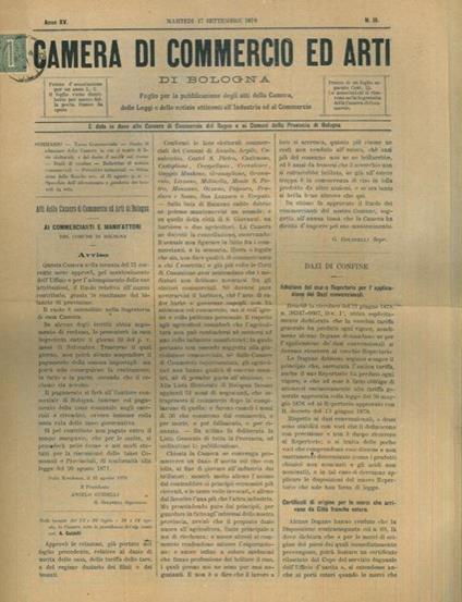 Camera di commercio ed arti di Bologna - copertina