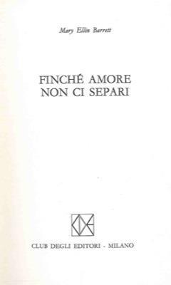 Finch amore non ci separi - copertina