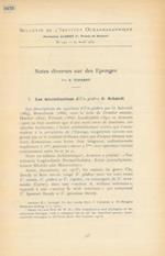 Notes diverses sur des Eponges