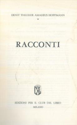 Racconti - Ernst T. Hoffmann - copertina