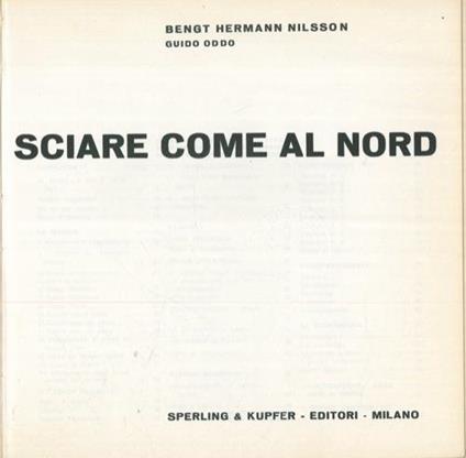 Sciare come al nord - Bengt-Hermann Nilsson - copertina