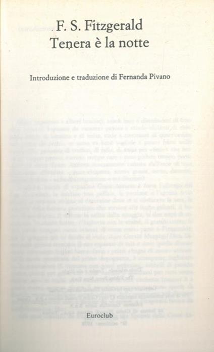 Tenera é la notte - Francis Scott Fitzgerald - copertina