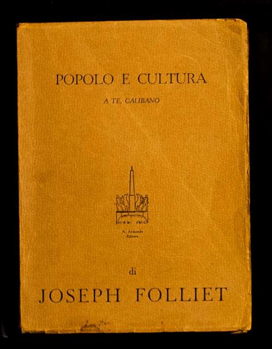 Popolo e cultura. A te, Calibano - Joseph Folliet - copertina