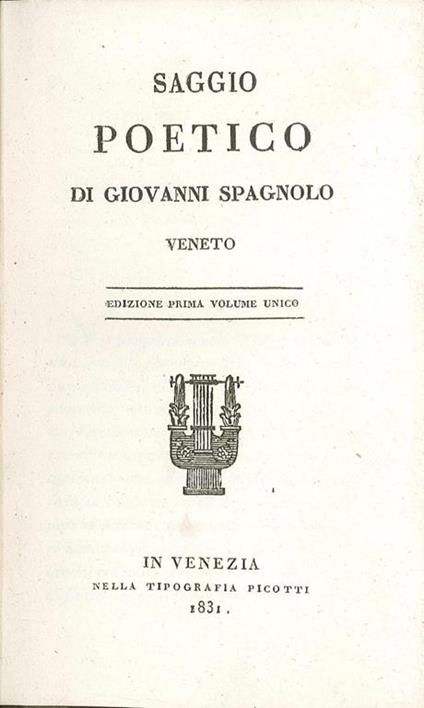 Saggio poetico - copertina