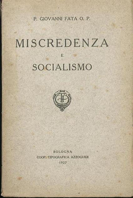 Miscredenza e socialismo - copertina