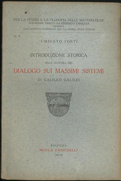 Introduzione storica alla lettura del Dialogo sui massimi sistemi di Galileo Galilei - copertina