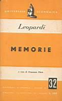 Memorie - Giacomo Leopardi - copertina