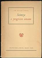 Scienza e progresso umano - Oliver Lodge - copertina
