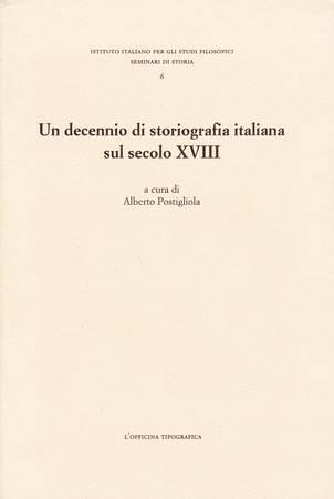 Un decennio di storiografia italiana sul secolo XVIII - copertina