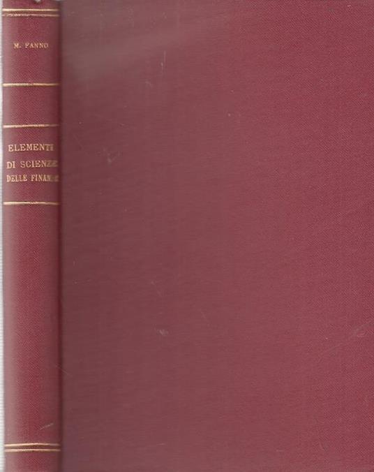 Elementi di Scienza Delle Finanze - Marco Fanno - copertina