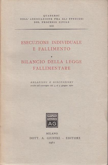 Esecuzione Individuale e Fallimento - copertina