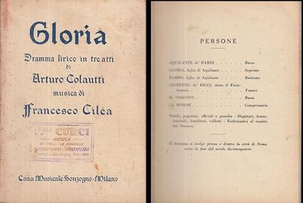 Libretto Opera Gloria - copertina