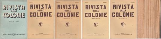 Rivista Delle Colonie Anno Xi 13 Volumi - Ambrogio Bollati - copertina