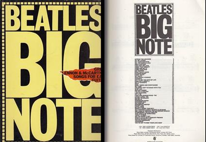 Spartito Beatles Big Note - copertina