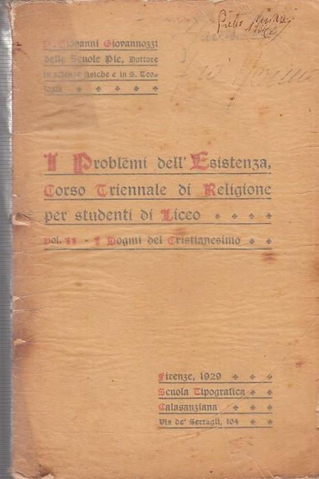 I Problemi Dell'Esistenza (Corso Di Religione Volume Ii) - Giovanni Giovannozzi - copertina
