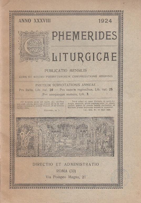 Phemerides Liturgicae - copertina