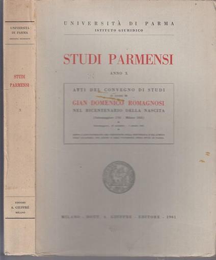 Studi Parmensi - copertina