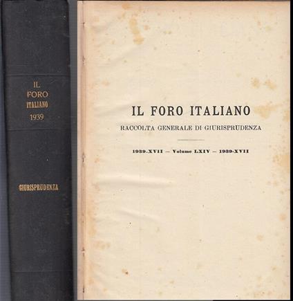 Il Foro Italiano Raccolta Generale Di Giurisprudenza - copertina
