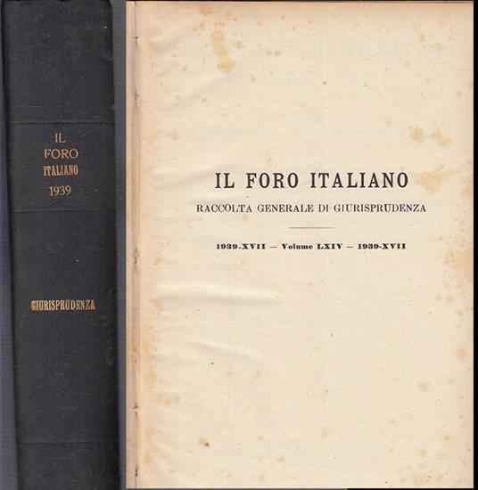 Il Foro Italiano Raccolta Generale Di Giurisprudenza - copertina