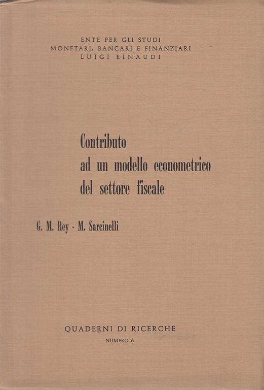 Contributo Modello Econometrico Fiscale - G.M. Rey - copertina