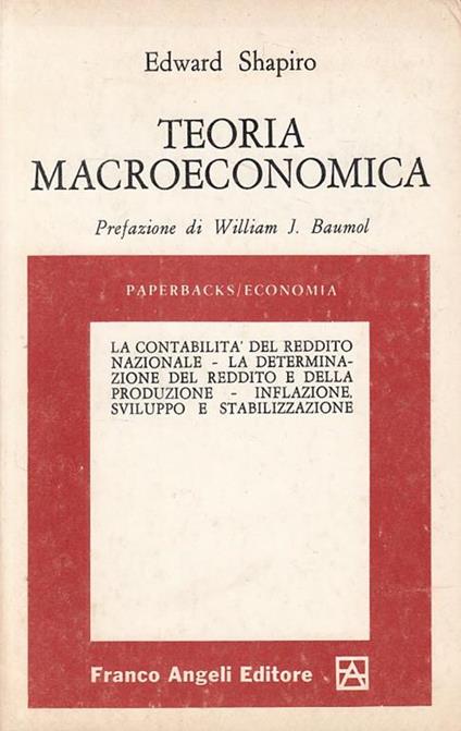 Teoria Macroeconomica - Edward Shapiro - copertina