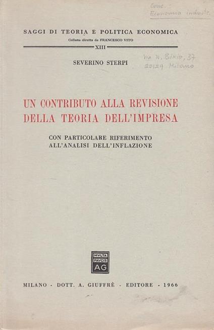 Contributo Revisione Teoria Impresa - Severino Sterpi - copertina