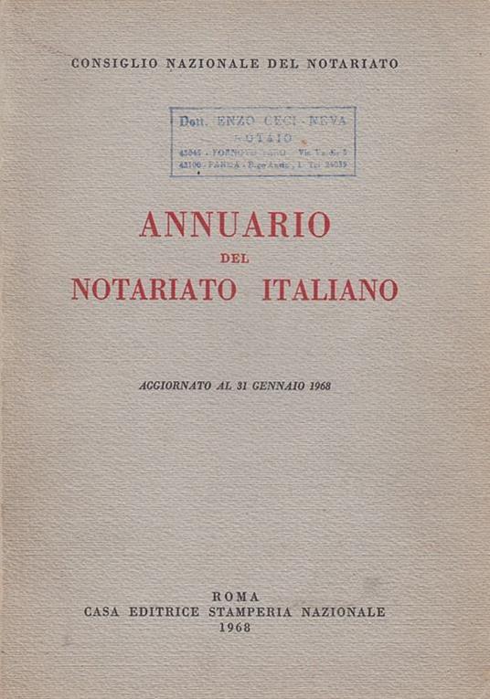 Annuario Del Notariato Italiano - copertina
