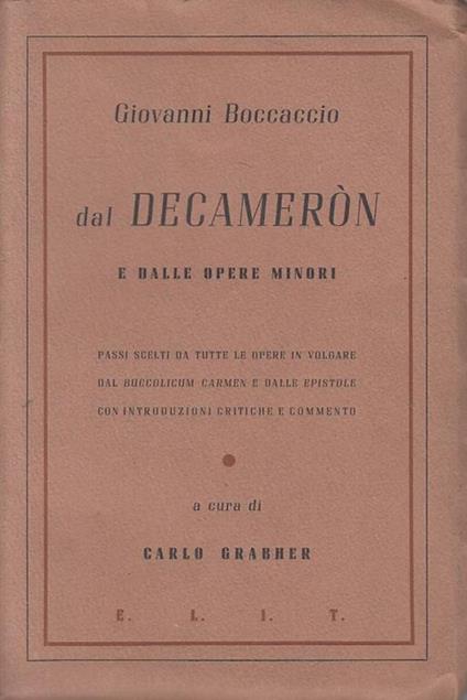 Giovanni Boccaccio Dal Decameron - Grabher - Elit - Carlo Grabher - copertina