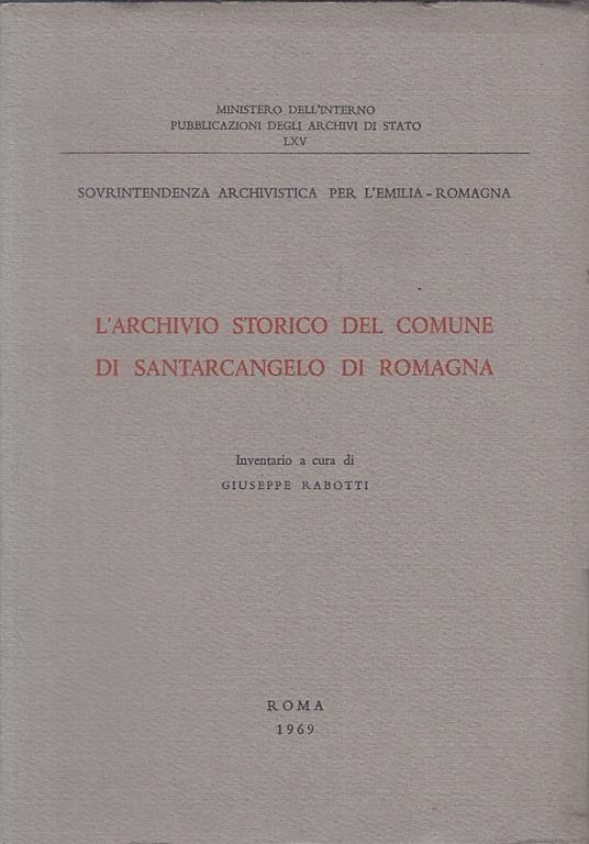Archivio Storico Comune Santarcangelo Di Romagna  - copertina