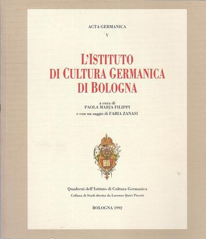 Acta Germanica V Istituto Di Cultura Germanica Bologna - copertina