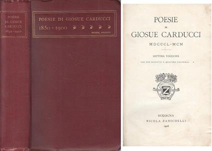 Poesie Di Giosue' Carducci 1850/1900  - Giosuè Carducci - copertina