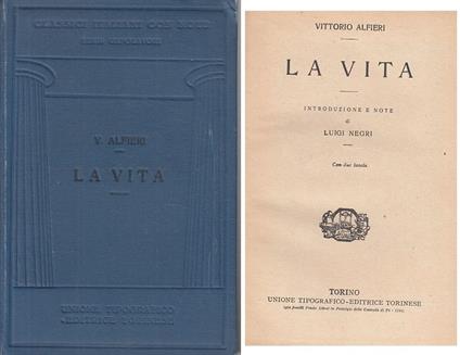 Vita - Vittorio Alfieri - Utet - Classici Italiani  - Vittorio Alfieri - copertina